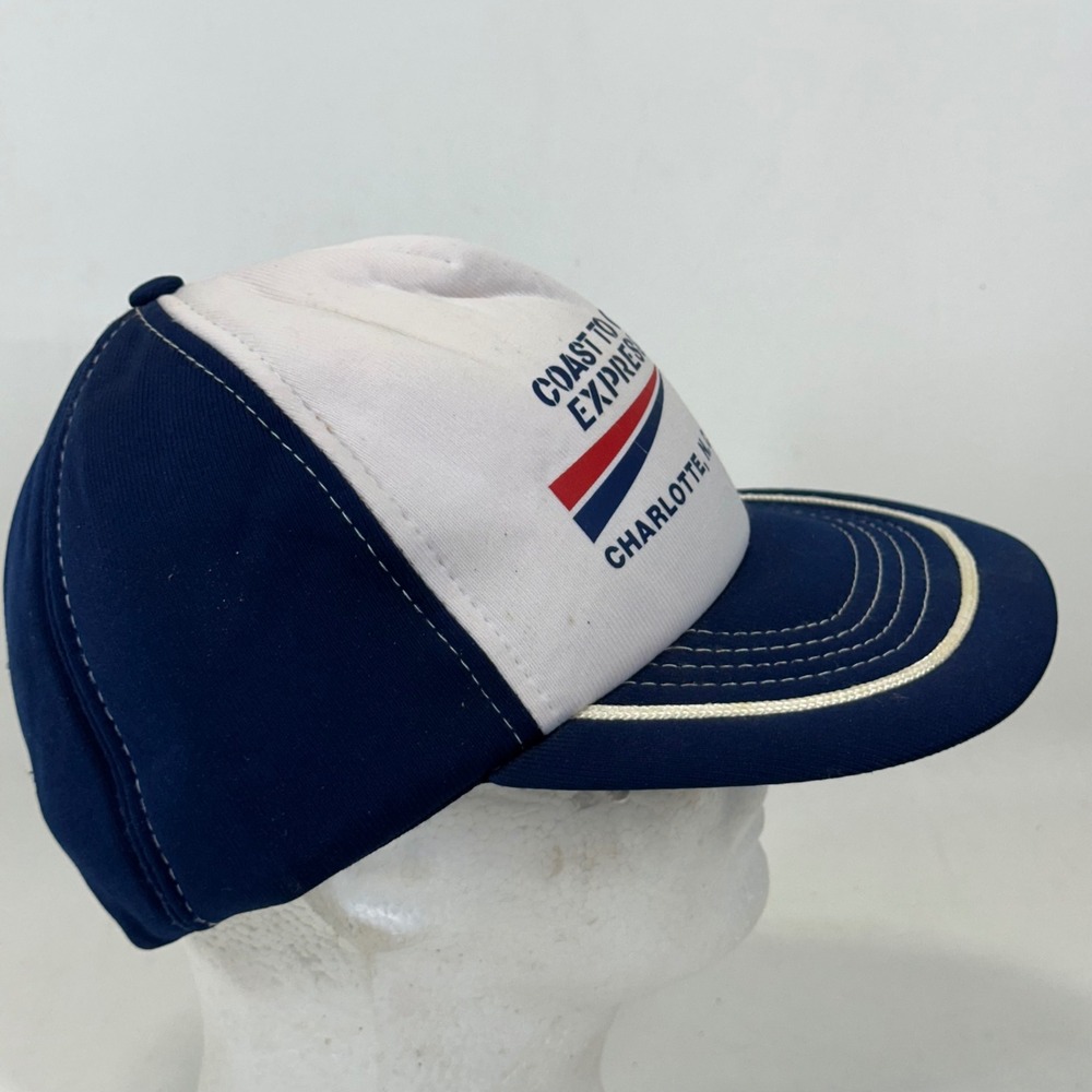 Vintage Coast To Coast Expressway Charlotte NC Trucker Hat Navy Blue Snapback - Picture 5 of 7